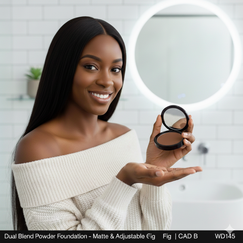 Dual Blend Powder Foundation – Matte & Adjustable Coverage | Fig | CAD B | WD145